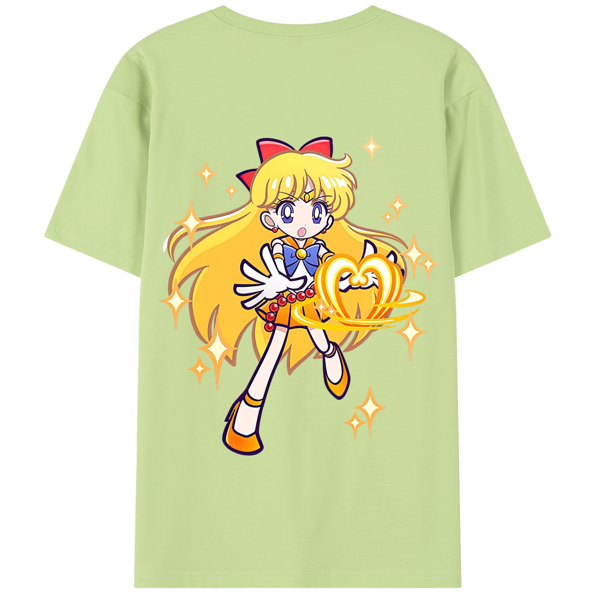 （画像用） 美少女戦士セーラームーン 愛野 美奈子 あいの みなこ Sailor Moon Aino Minako 綿100％半袖Tシャツ（背面プリント）